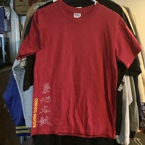 kishin daiko tee size small s red graphic double sided